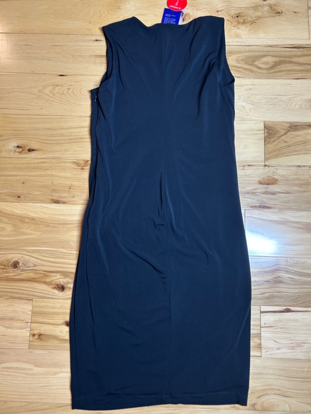 NWT HoneyLove Black Rushed Inner Power Midi Dress w/Hidden Shapewear | Size 1X - Picture 5 of 8